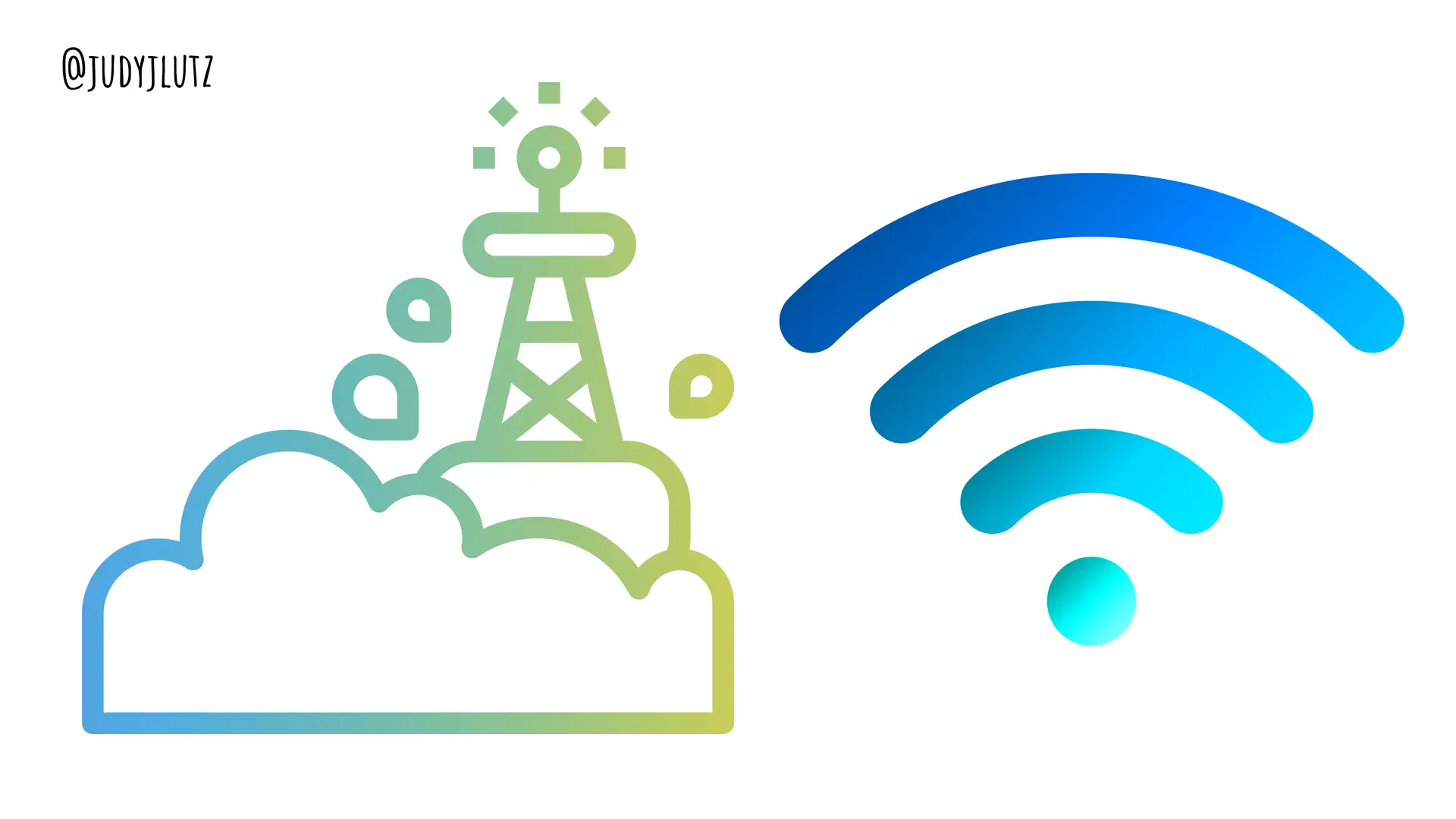 cellular home security system vs wifi image of tower and wifi signal in color