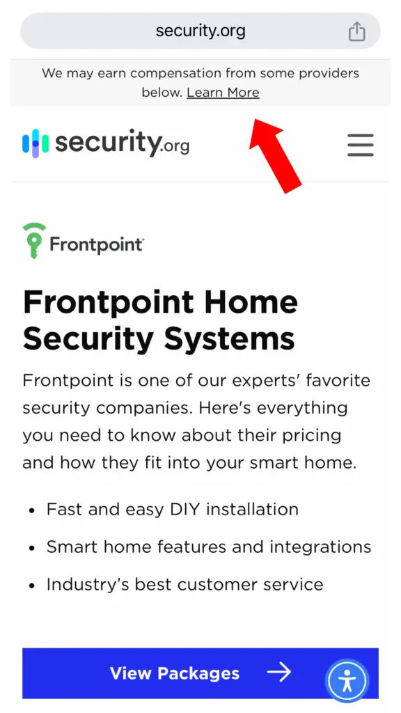 Security.org affiliate disclosure adt authorized dealers near me